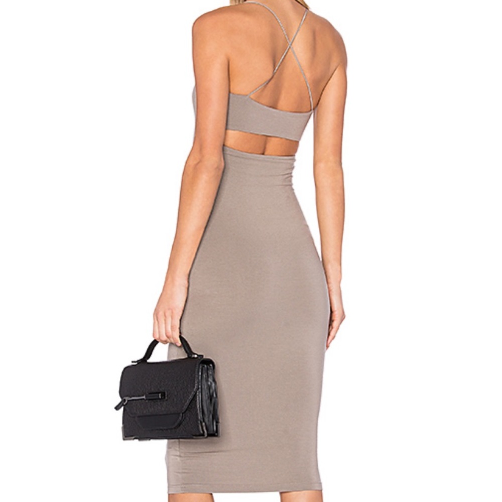 $145 T by Alexander Wang X Back Tank Dress Taupe